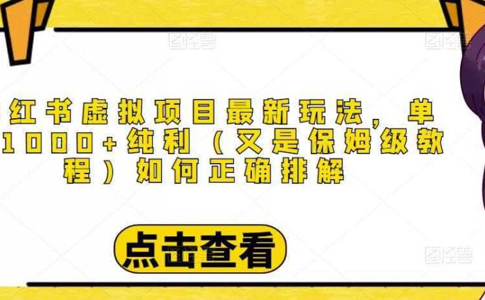 小红书虚拟项目最新玩法，单天1000+纯利