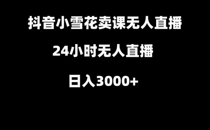 抖音小雪花卖缝补收纳教学视频课程，无人直播日入3000+