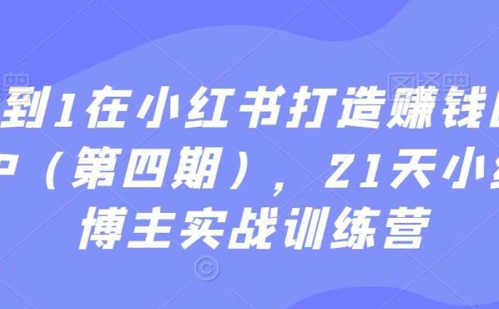 从0到1在小红书打造赚钱的个人IP，21天小红书博主实战训练营