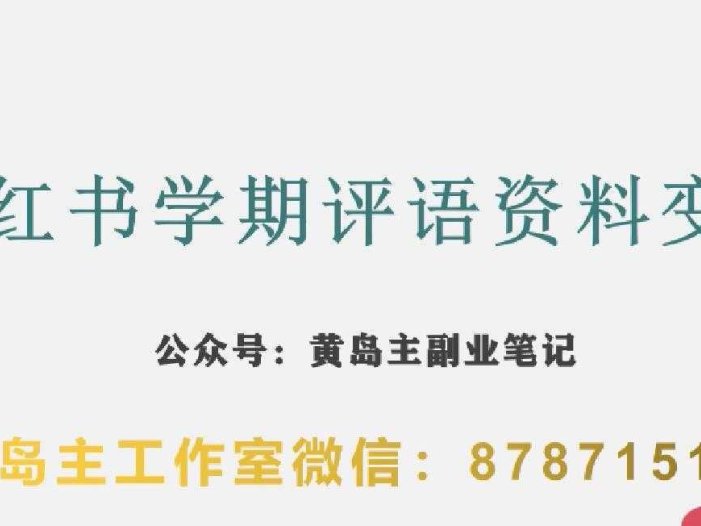 副业拆解：小红书学期评语资料变现项目，视频版一条龙实操玩法分享给你