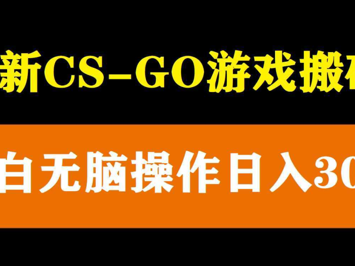 最新csgo游戏搬砖游戏，无需挂机小白无脑也能日入300+