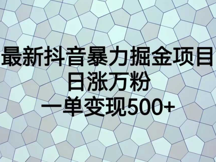 最火热的抖音暴力掘金项目，日涨万粉，多种变现方式，一单变现可达500+