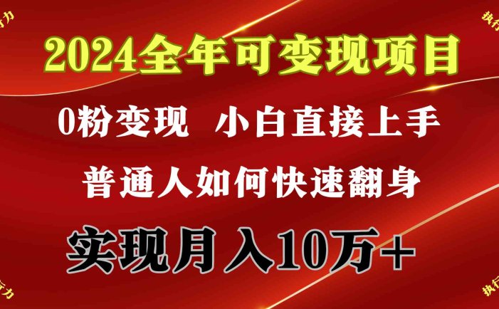 2024 全年可变现项目，一天的收益至少2000+，上手非常快，无门槛