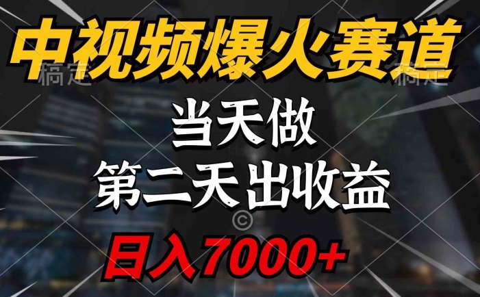 中视频计划爆火赛道，当天做，第二天见收益，轻松破百万播放，日入7000+