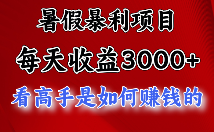 暑假暴力项目 1天收益3000+，视频号，快手，不露脸直播.次日结算