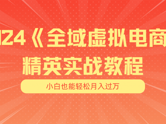 月入五位数 干就完了 适合小白的全域虚拟电商项目